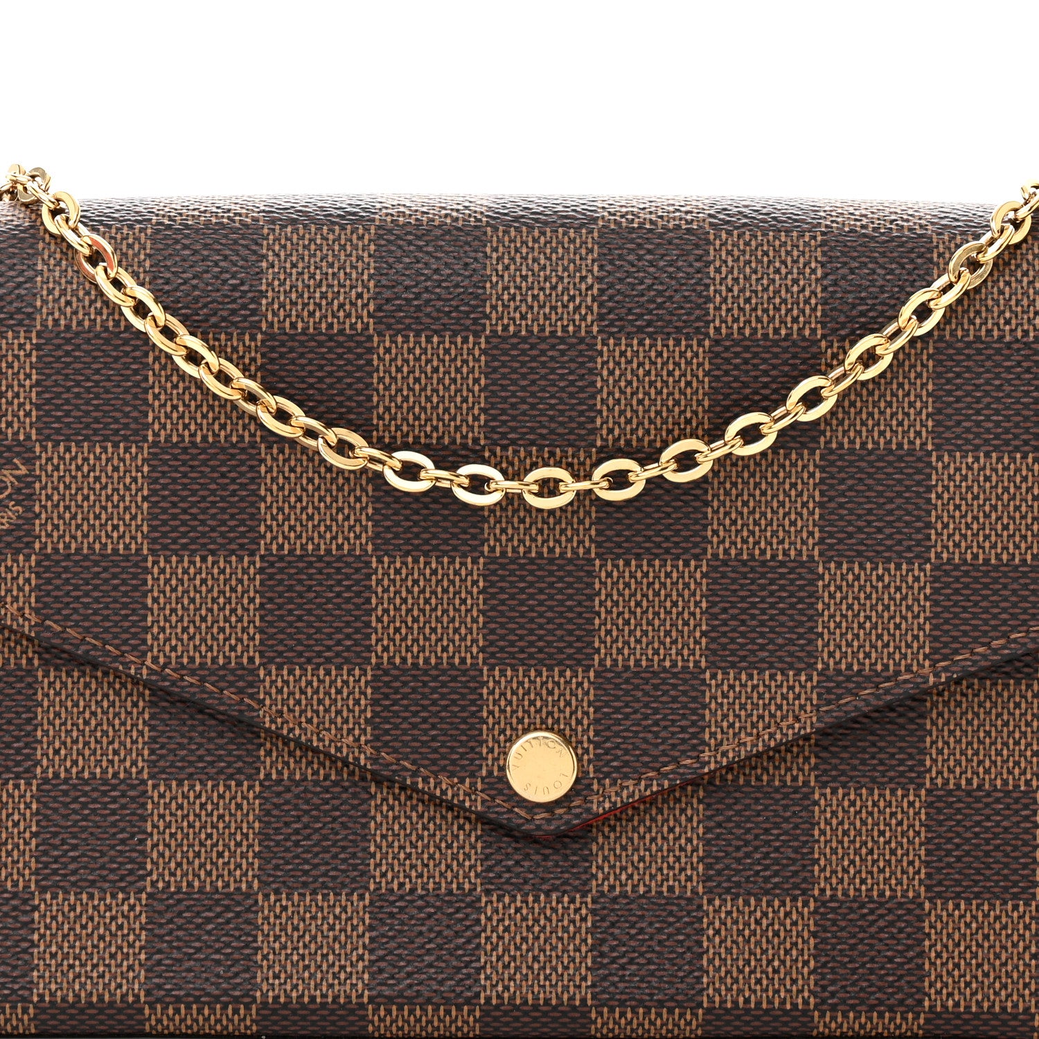 Louis Vuitton Damier Ebene Pochette Felicie Chain Wallet 7 of 10