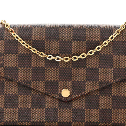 Louis Vuitton Damier Ebene Pochette Felicie Chain Wallet 7 of 10