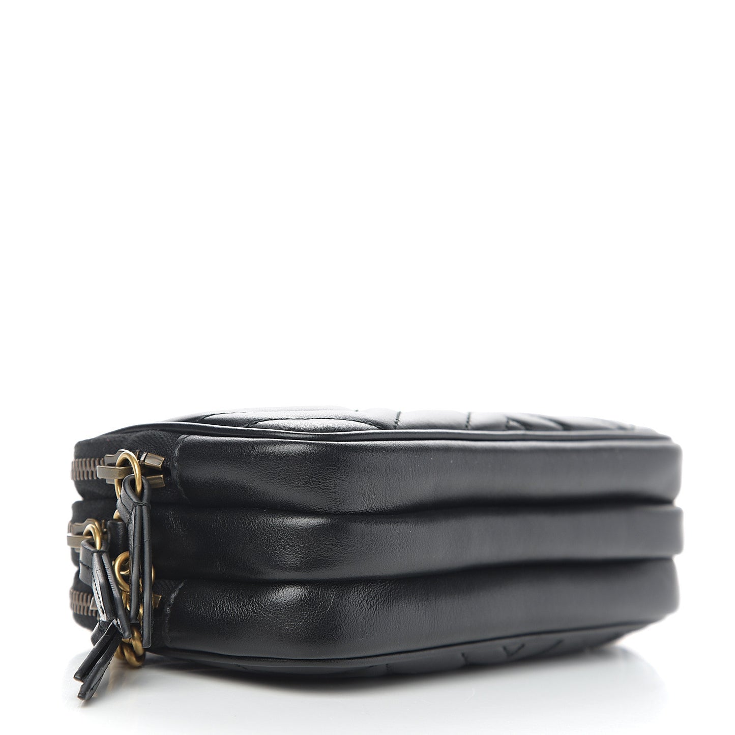 Calfskin Matelasse Mini GG Marmont Chain Crossbody Bag Black