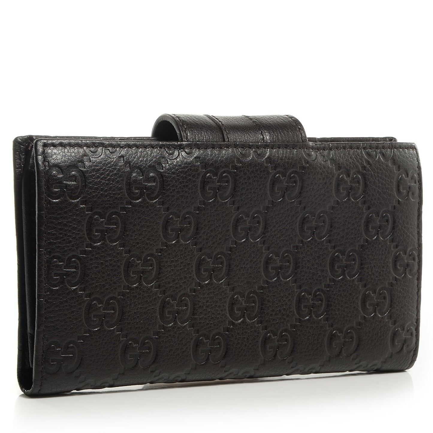 Guccissima Ladies Web Long Wallet Chocolate