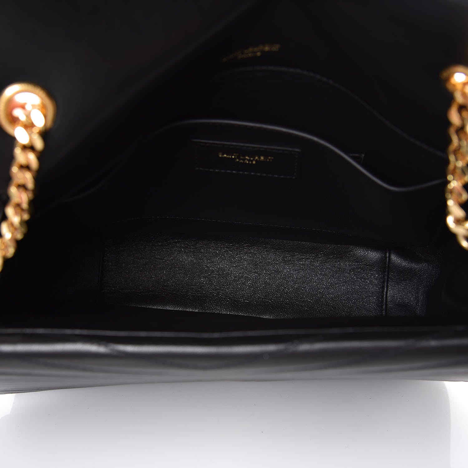 Saint Laurent Lambskin Matelasse Chevron Monogram Medium Sulpice Bag Black 5 of 7