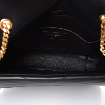 Saint Laurent Lambskin Matelasse Chevron Monogram Medium Sulpice Bag Black 5 of 7