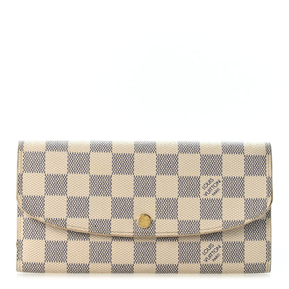 Louis Vuitton Damier Azur Emilie Wallet Rose Ballerine 1 of 10