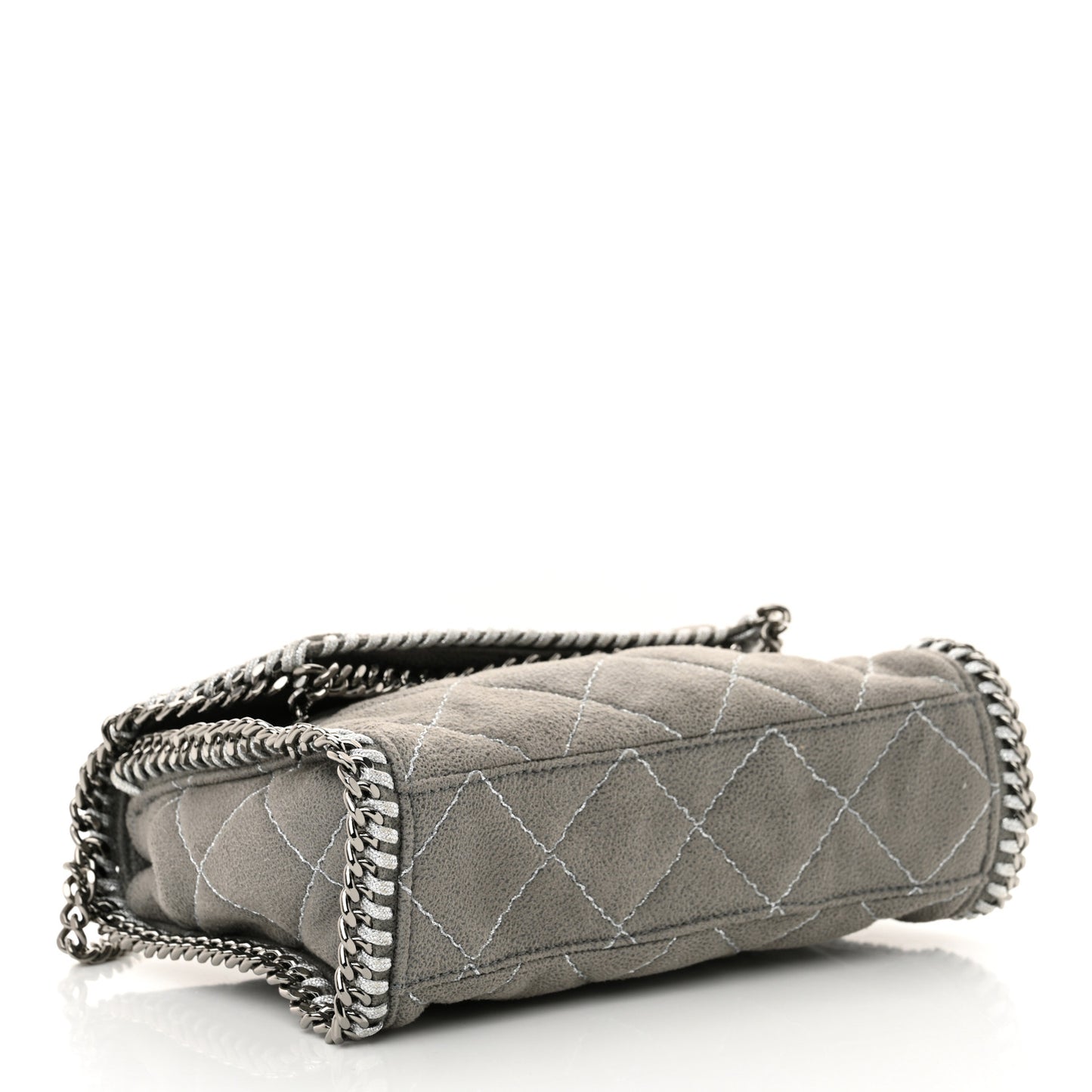 Shaggy Deer Quilted Mini Falabella Tote Grey