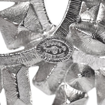 Chanel Baguette Crystal CC Brooch Silver Black 3 of 5