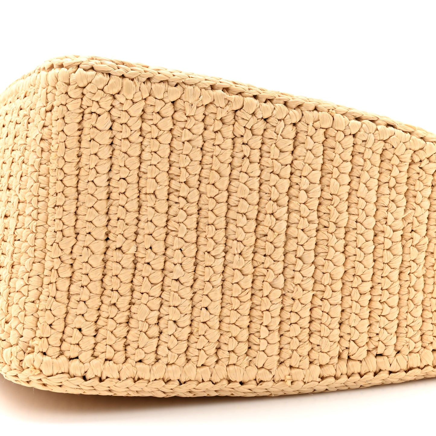 Yarn Raffia Effect Crochet Triangle Shoulder Bag Naturale