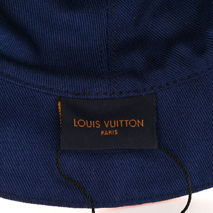 Louis Vuitton Monogram Denim Transformable Bob Bucket Hat 58 Blue Orange 6 of 8