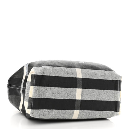Burberry Coated Canvas Mega Check Medium Doodle Tote Black 4 of 9