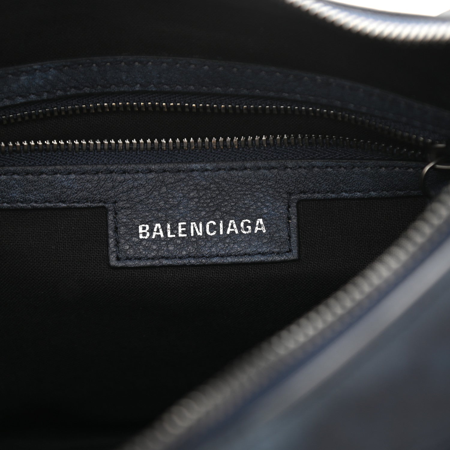 Balenciaga Used Calfskin Small Le Cagole Shoulder Bag Navy 6 of 9