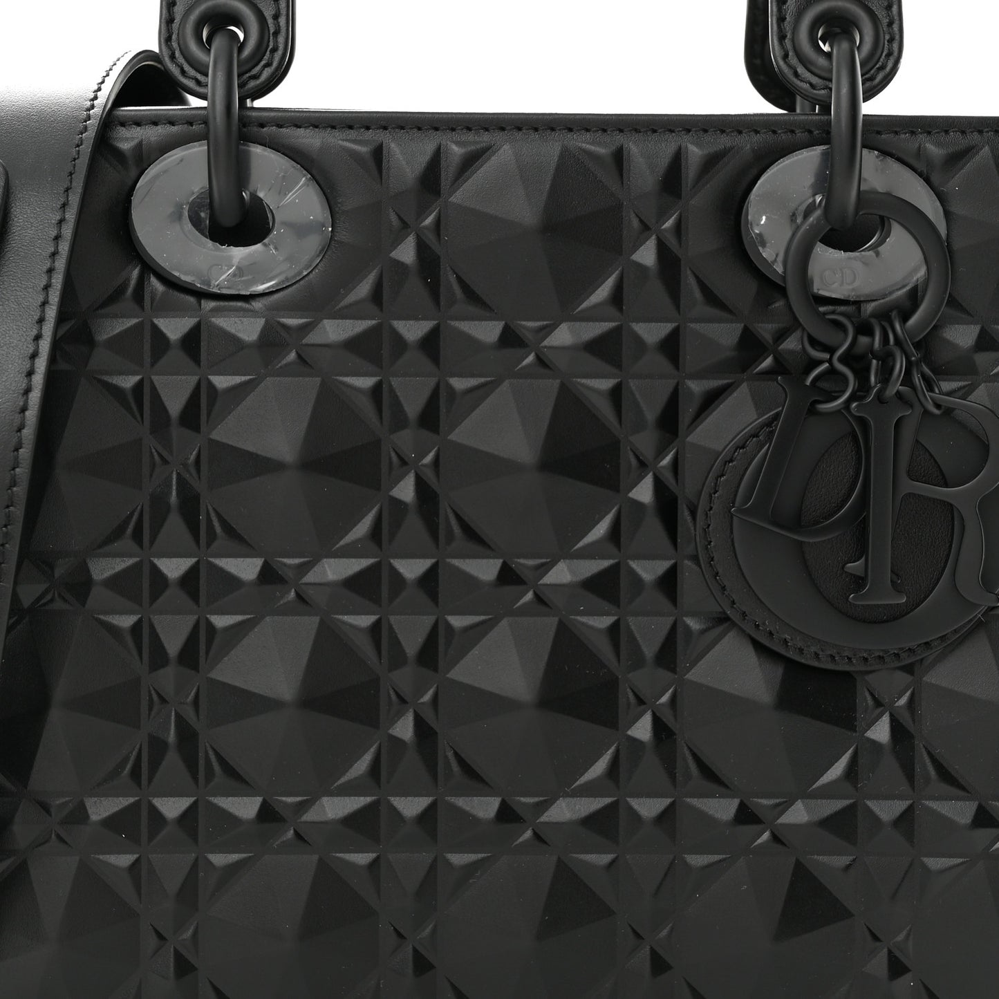 Calfskin Cannage Diamond Small My ABCDior Lady Dior Black