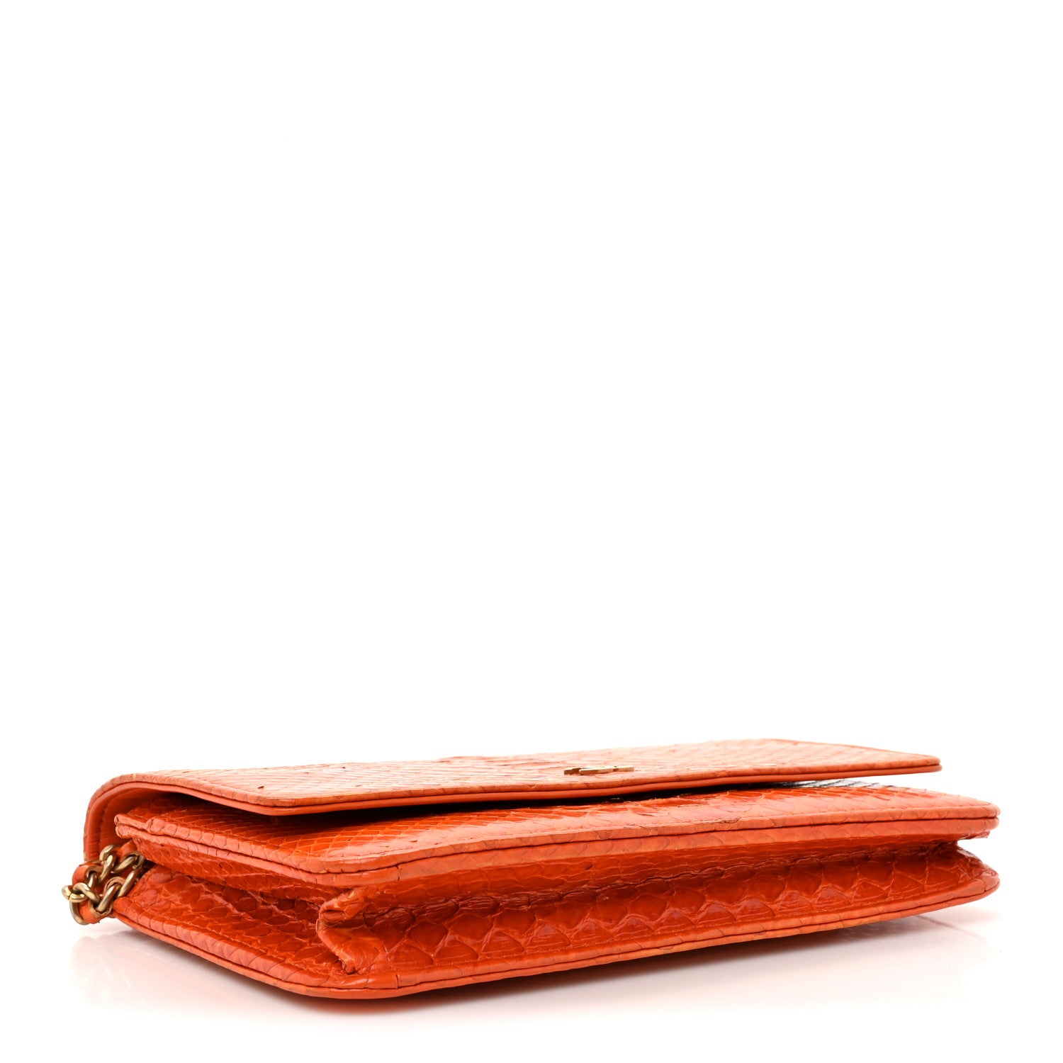 Chanel Snakeskin Wallet On Chain WOC Orange 4 of 16