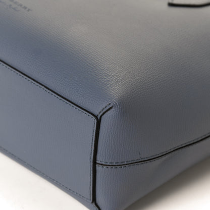Burberry Calfskin Haymarket Check Small Reversible Tote Slate Blue 21 of 23