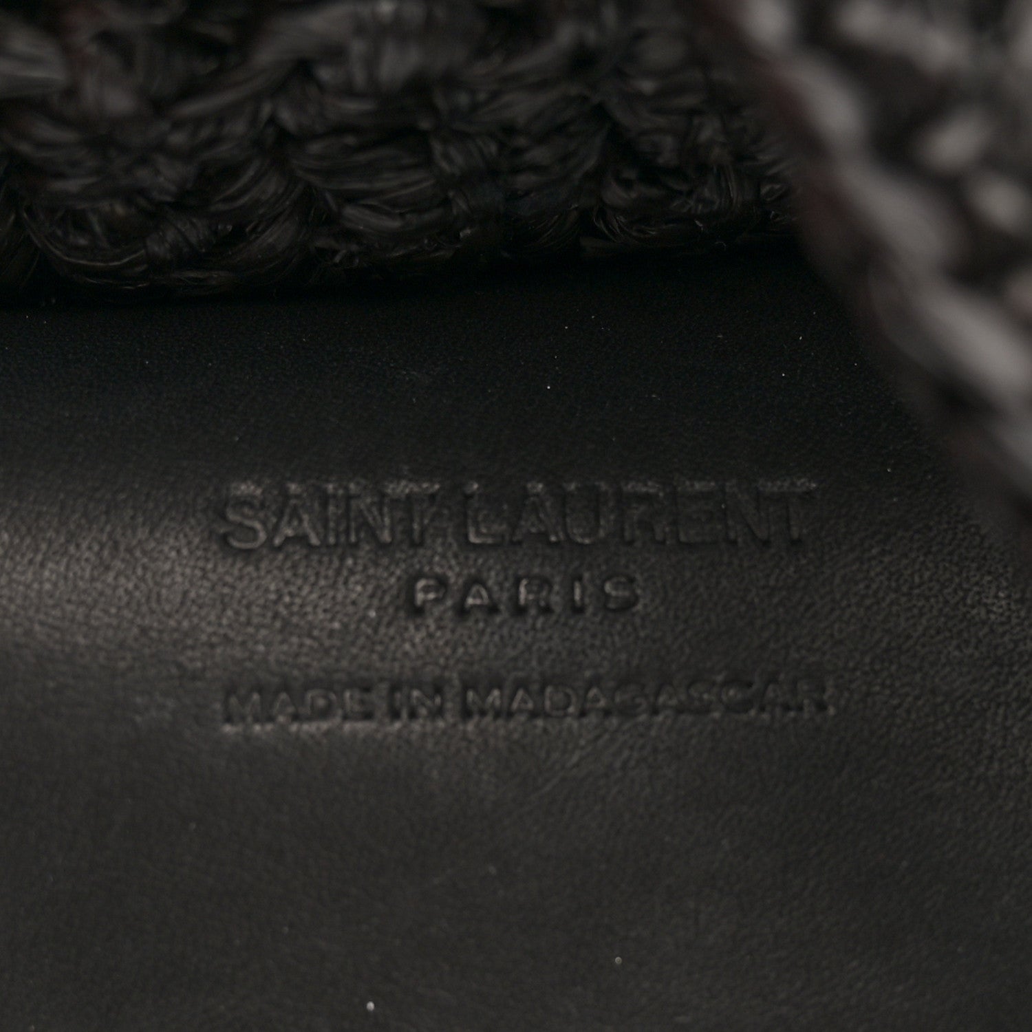 Saint Laurent Raffia Calfskin Oxalis Shoulder Bag Black 6 of 11
