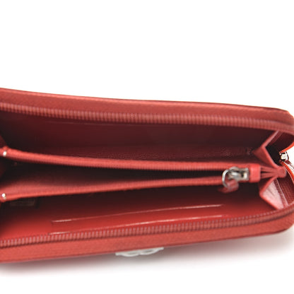 Chanel Lambskin Quilted Small Boy Zip Around Wallet Red 5 of 16