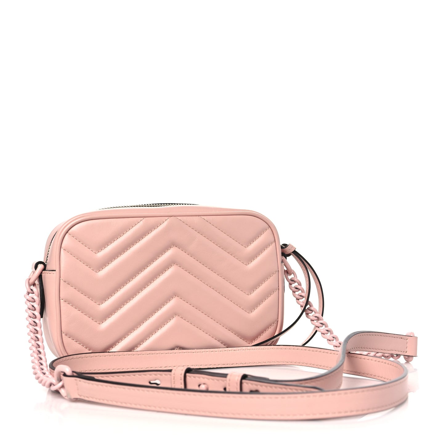 Calfskin Matelasse Monochrome Mini GG Marmont Chain Shoulder Bag Perfect Pink