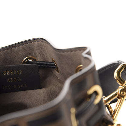 Fendi Vitello Liberty F is Fendi Bi-Color FF 1974 Embossed Mini Mon Tresor Bucket Bag Maya Black 11 of 11