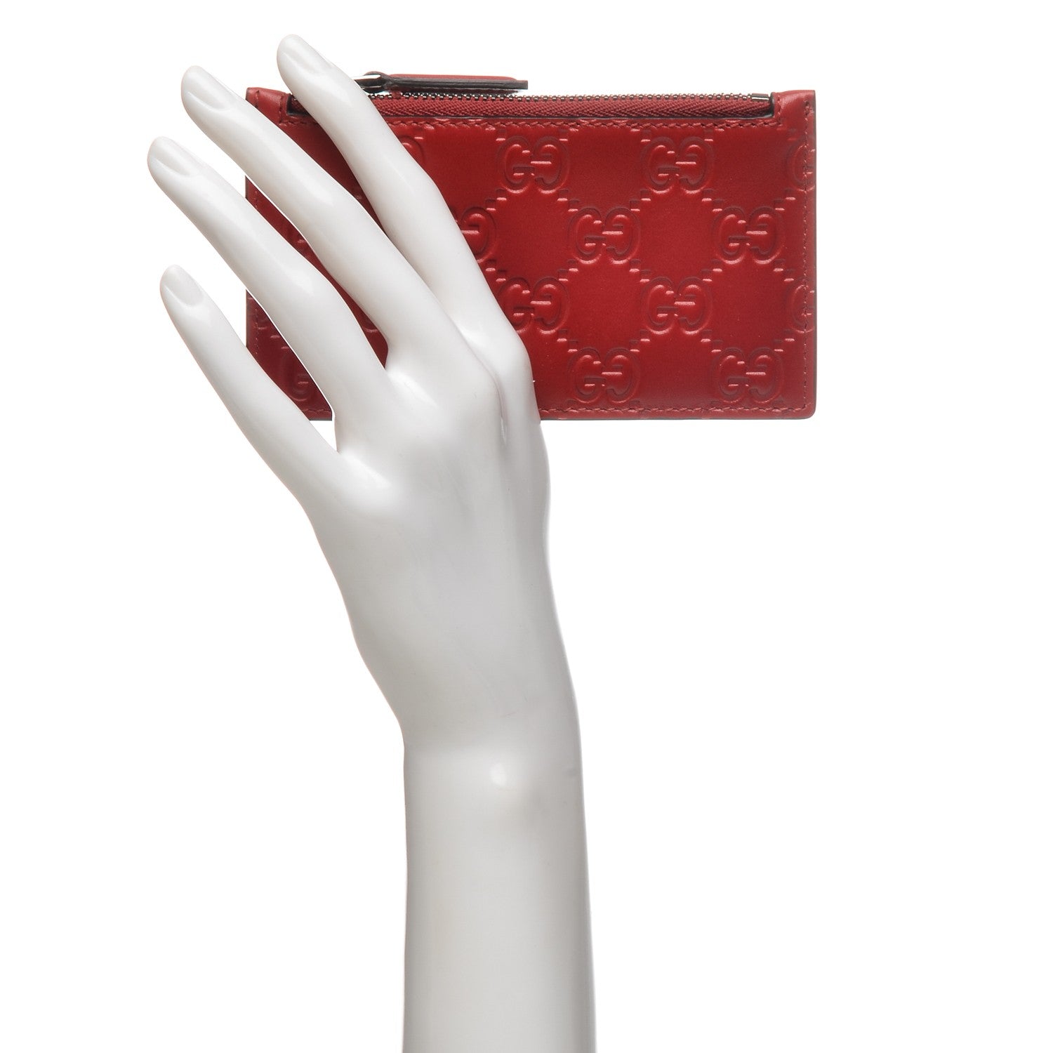 Gucci Guccissima Signature Coin Case Card Holder Hibiscus Red 2 of 6