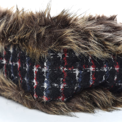 Chanel Tweed Arctic Fantasy Fur Flap Blue Red 6 of 9