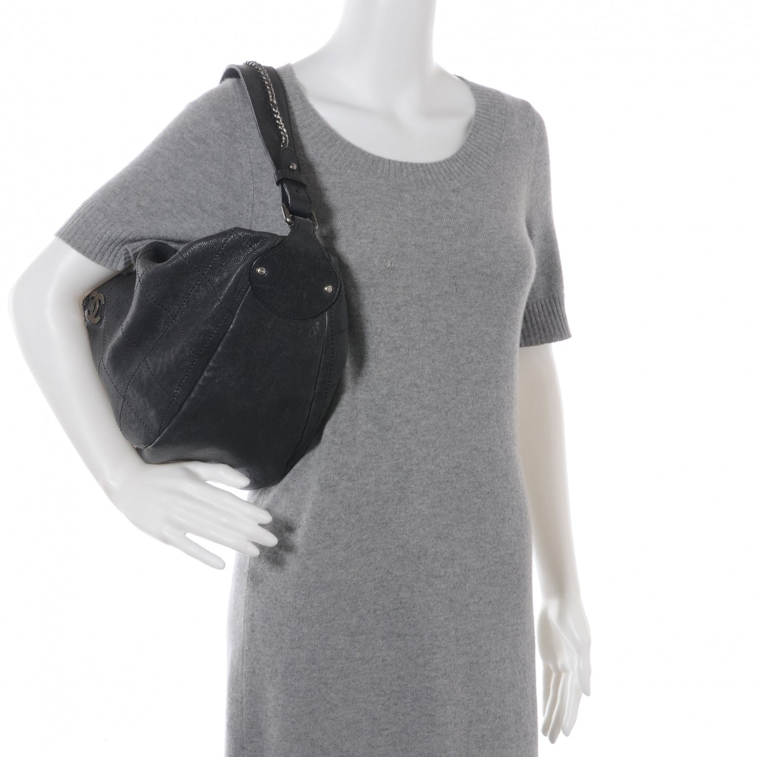 Chanel Caviar Large Outdoor Hobo Black 2 of 7