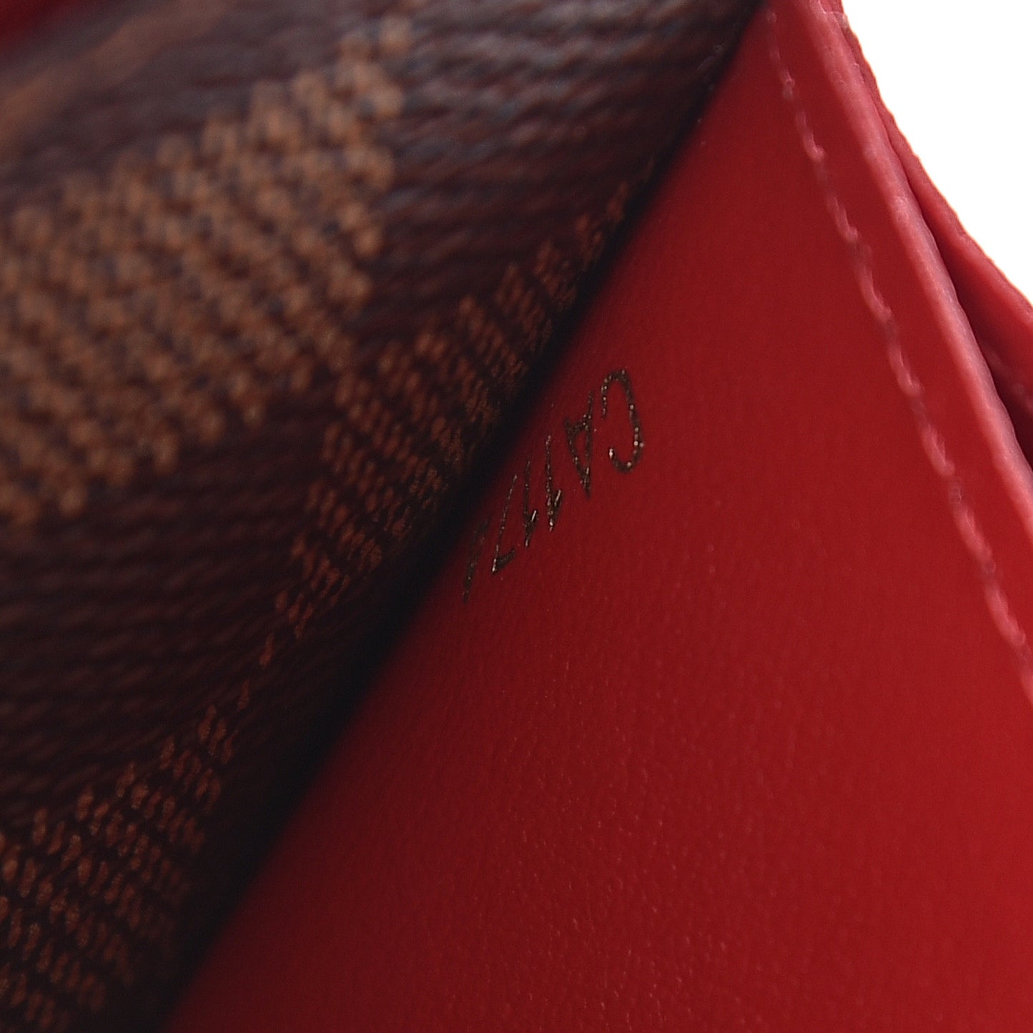 Damier Ebene Emilie Wallet Red