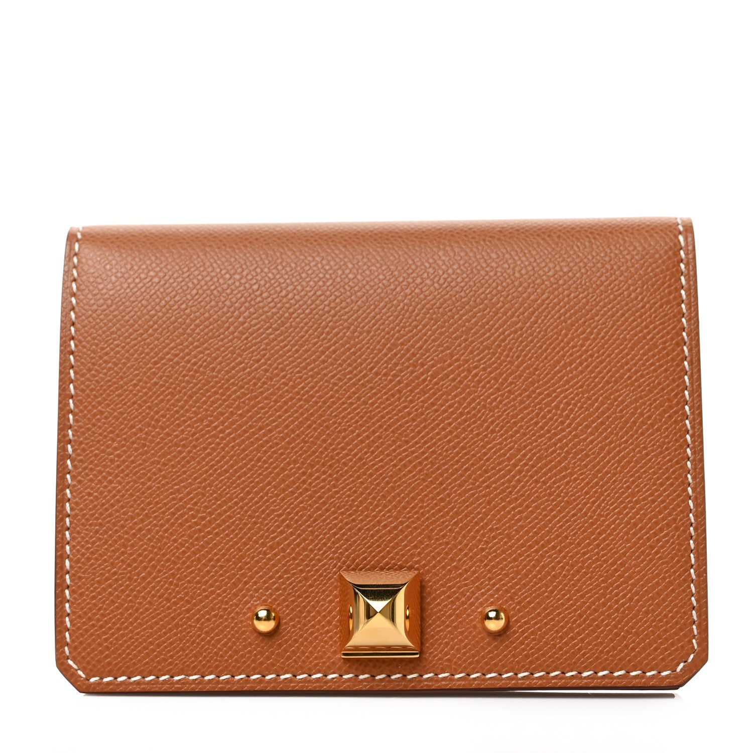 Hermes Madame Calfskin Medor Card Holder Gold 1 of 6