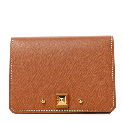 Hermes Madame Calfskin Medor Card Holder Gold 1 of 6