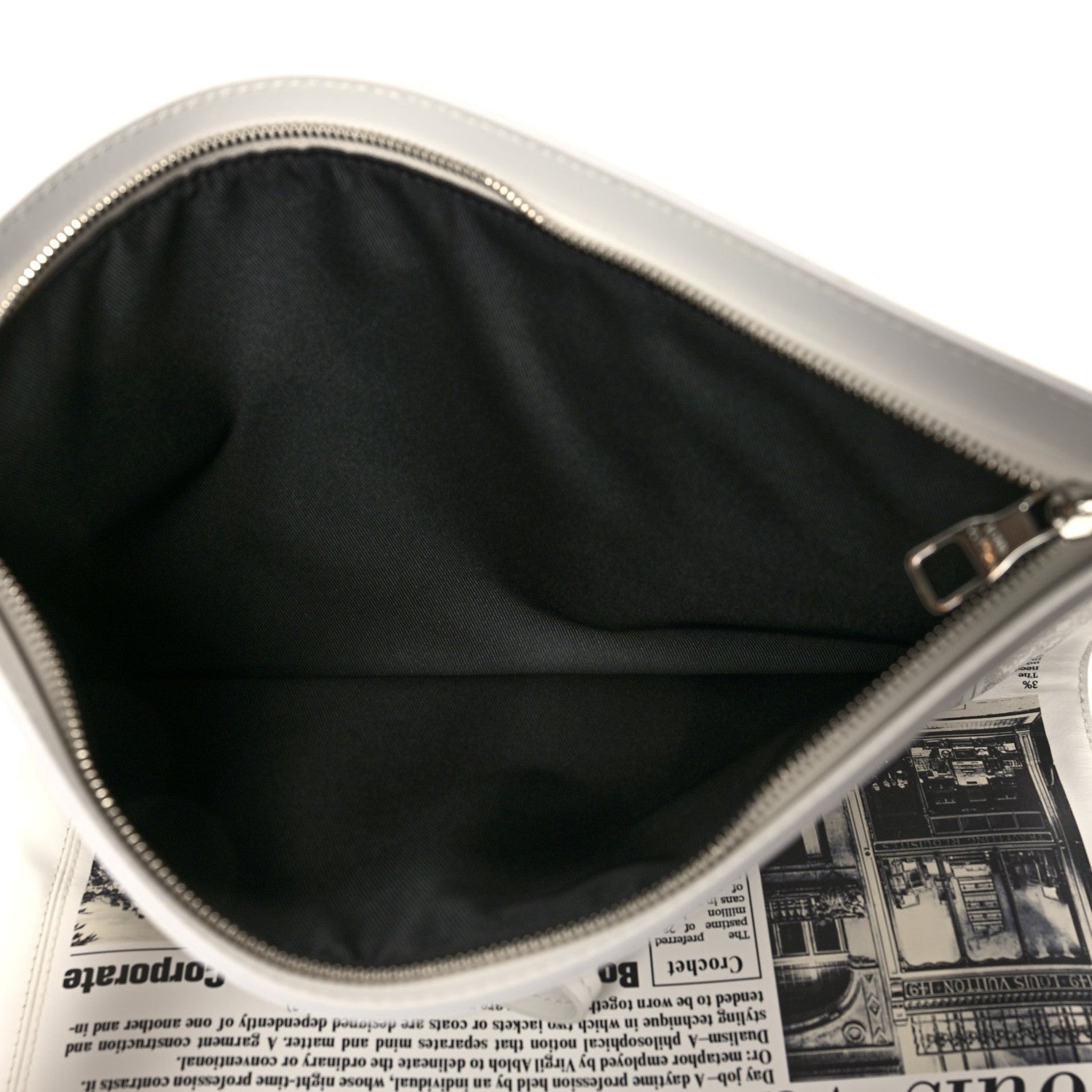 Louis Vuitton Calfskin Newspaper Print Pouch 7 of 11