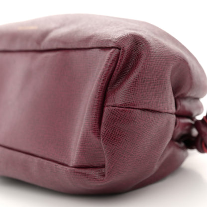 Mansur Gavriel Saffiano Cloud Clutch Claret 9 of 9
