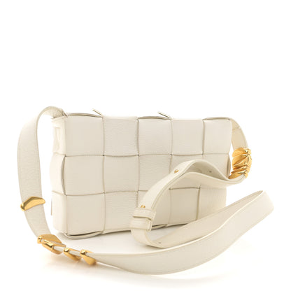 Bottega Veneta Grained Calfskin Maxi Intrecciato Cassette Crossbody Bag White 3 of 13