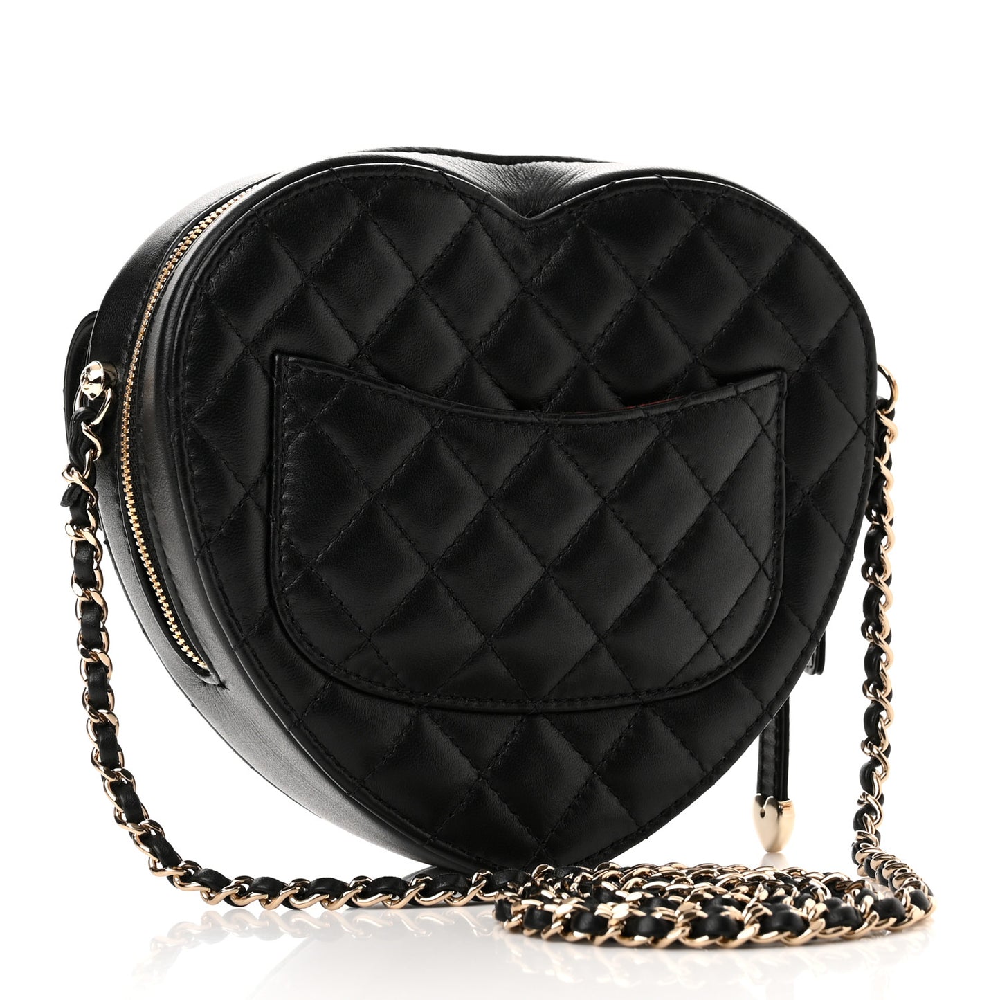 Lambskin Quilted CC In Love Heart Bag Black