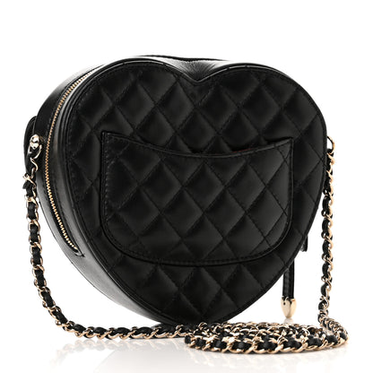Chanel Lambskin Quilted CC In Love Heart Bag Black 3 of 10