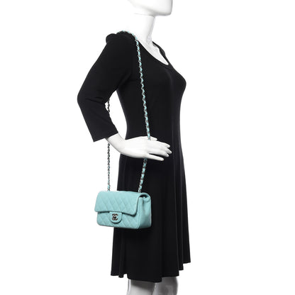 Chanel Lambskin Quilted Mini Rectangular Flap Light Blue 2 of 11