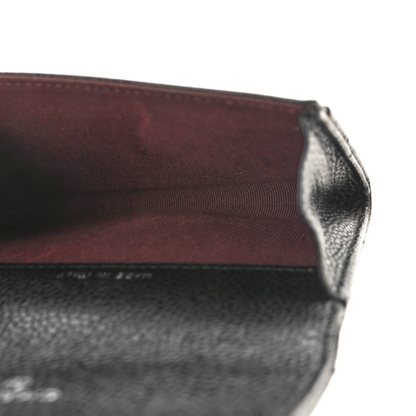 Caviar Quilted Flap Card Holder Wallet Black