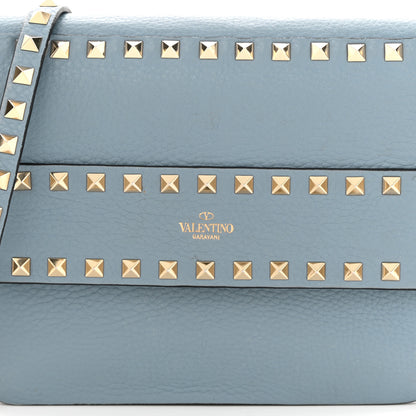 Valentino Garavani Grained Calfskin Small Rockstud Flap Crossbody Bag Niagara 7 of 12