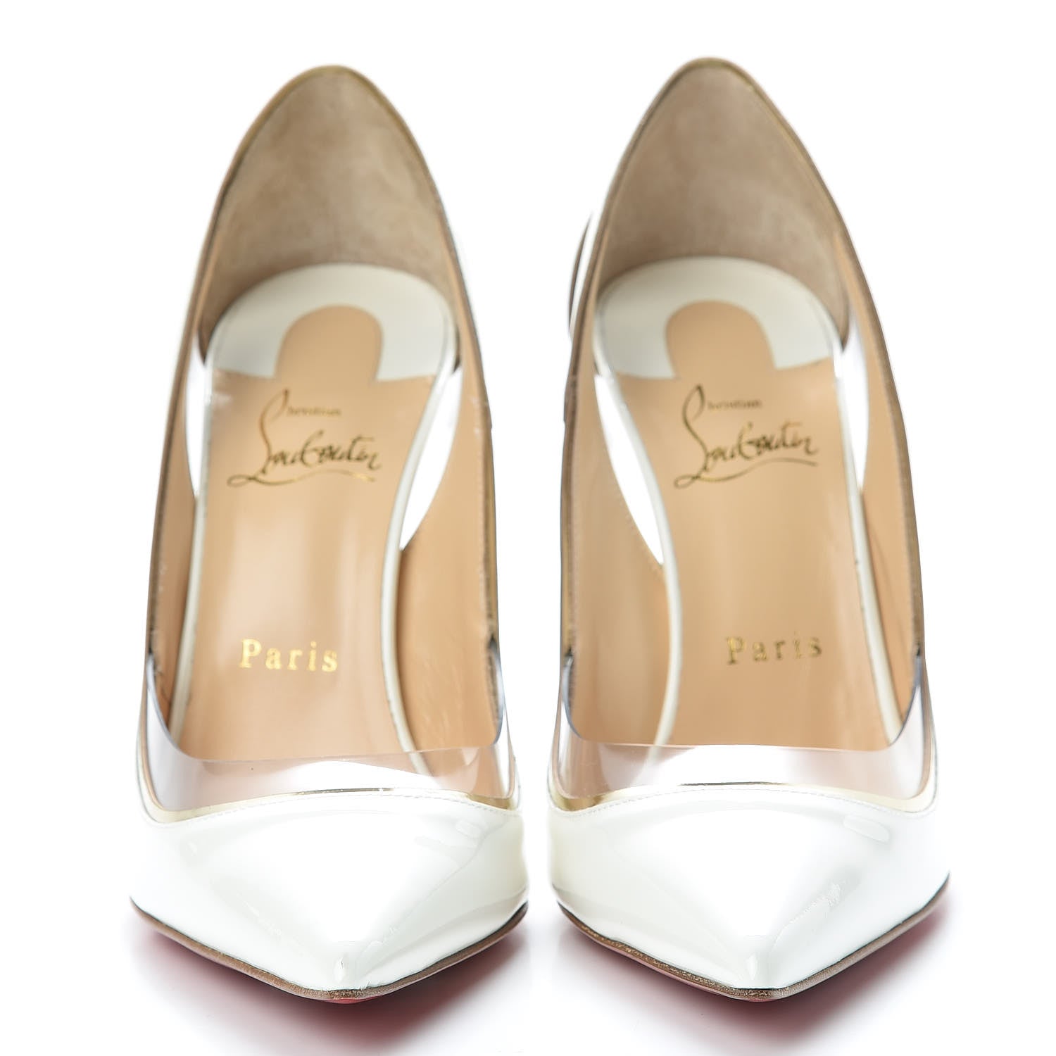Christian Louboutin Patent Vinyl Cosmo 554 100 Pumps 38.5 Snow 2 of 8