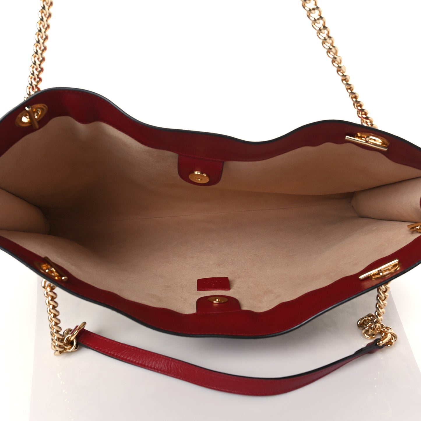 Tweed GG Monogram Large Rajah Chain Tote White Black Romantic Cherry