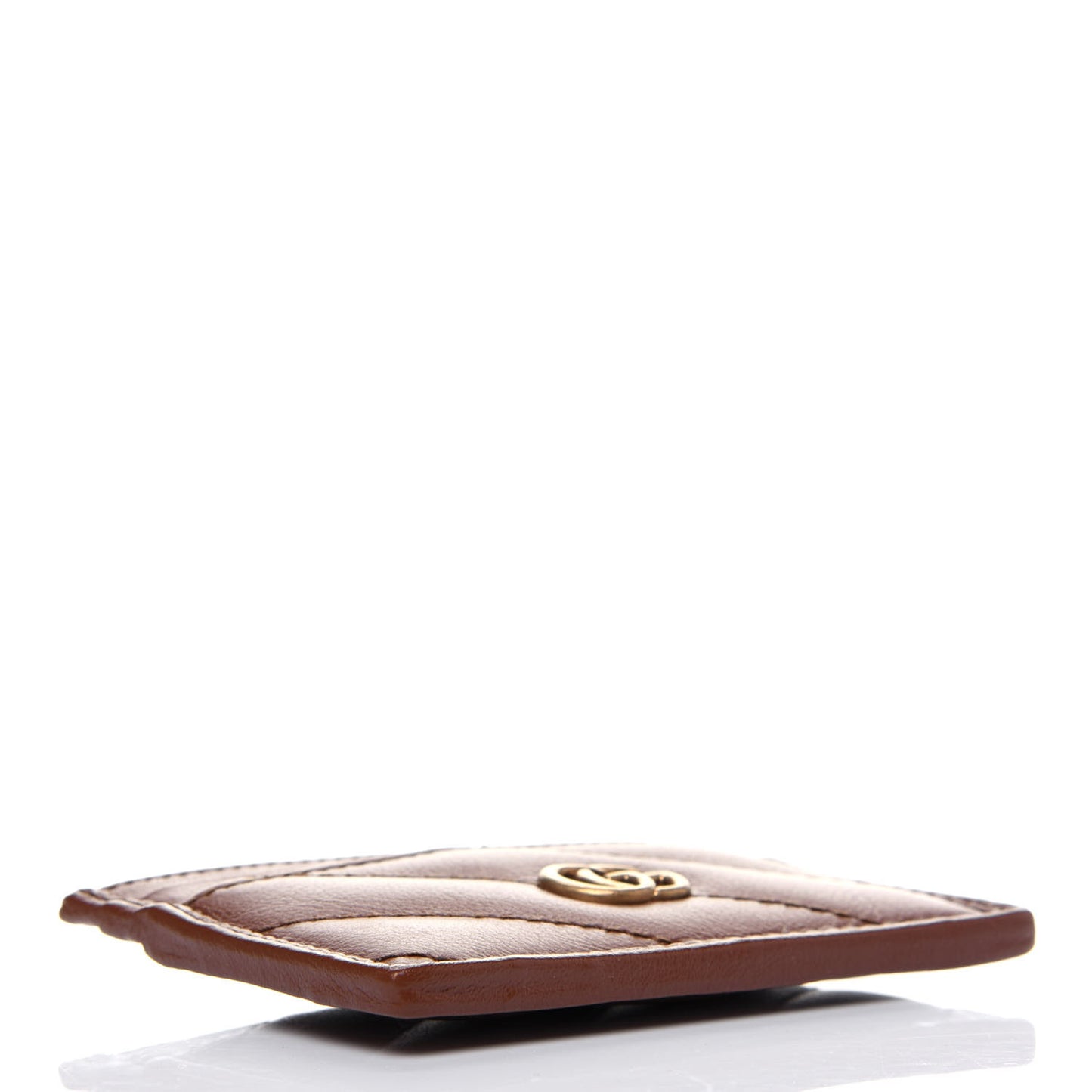 Azalea Calfskin Matelasse Diagonal GG Marmont Card Holder Cuir