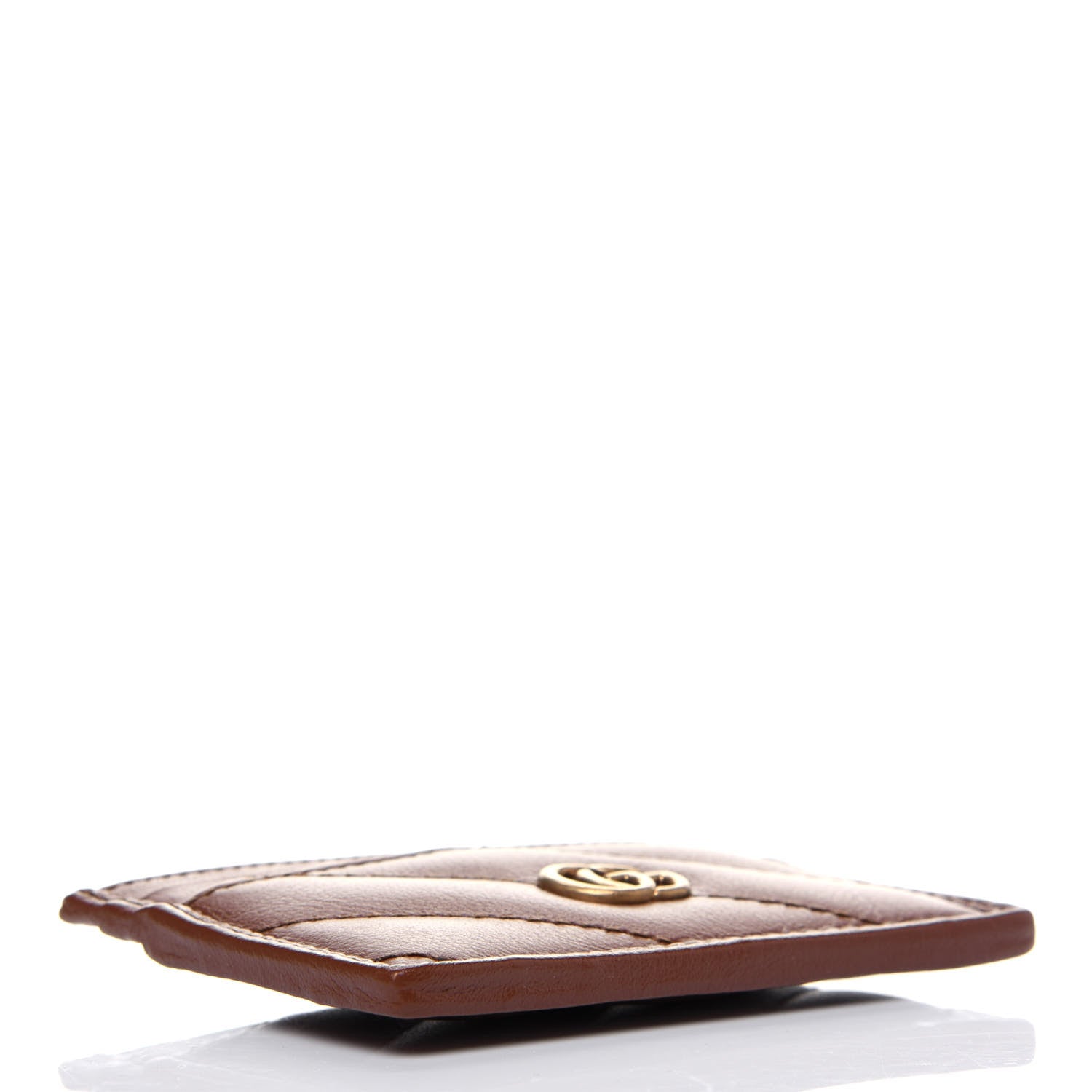 Gucci Azalea Calfskin Matelasse Diagonal GG Marmont Card Holder Cuir 4 of 10