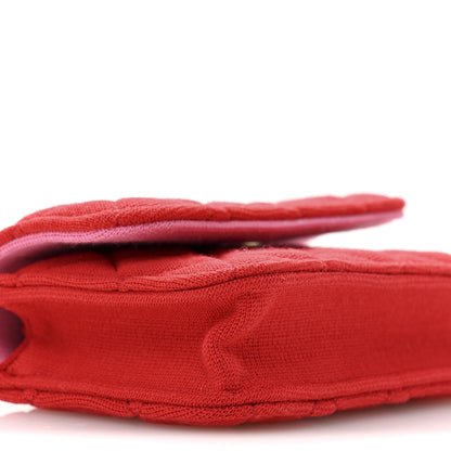 Chanel Jersey Quilted Micro Mini Flap Red 9 of 10