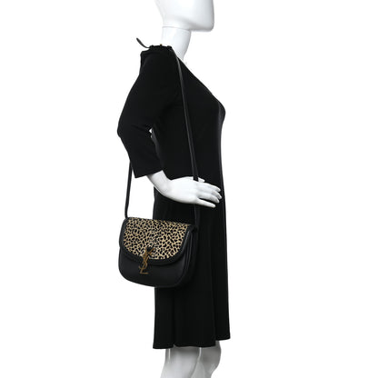 Saint Laurent Pony Hair Calfskin Leopard Print Monogram Medium Kaia Satchel Black 2 of 10