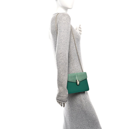 Bulgari Galuchat Calfskin Serpenti Forever Crossbody Bag Green 2 of 12