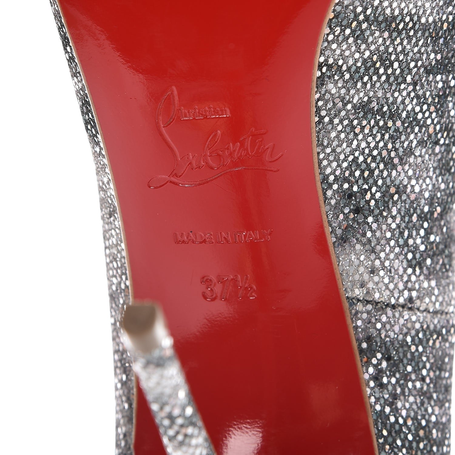 Christian Louboutin Glitter Sirene Pigalle Follies 100 Pumps 37.5 Silver 6 of 8