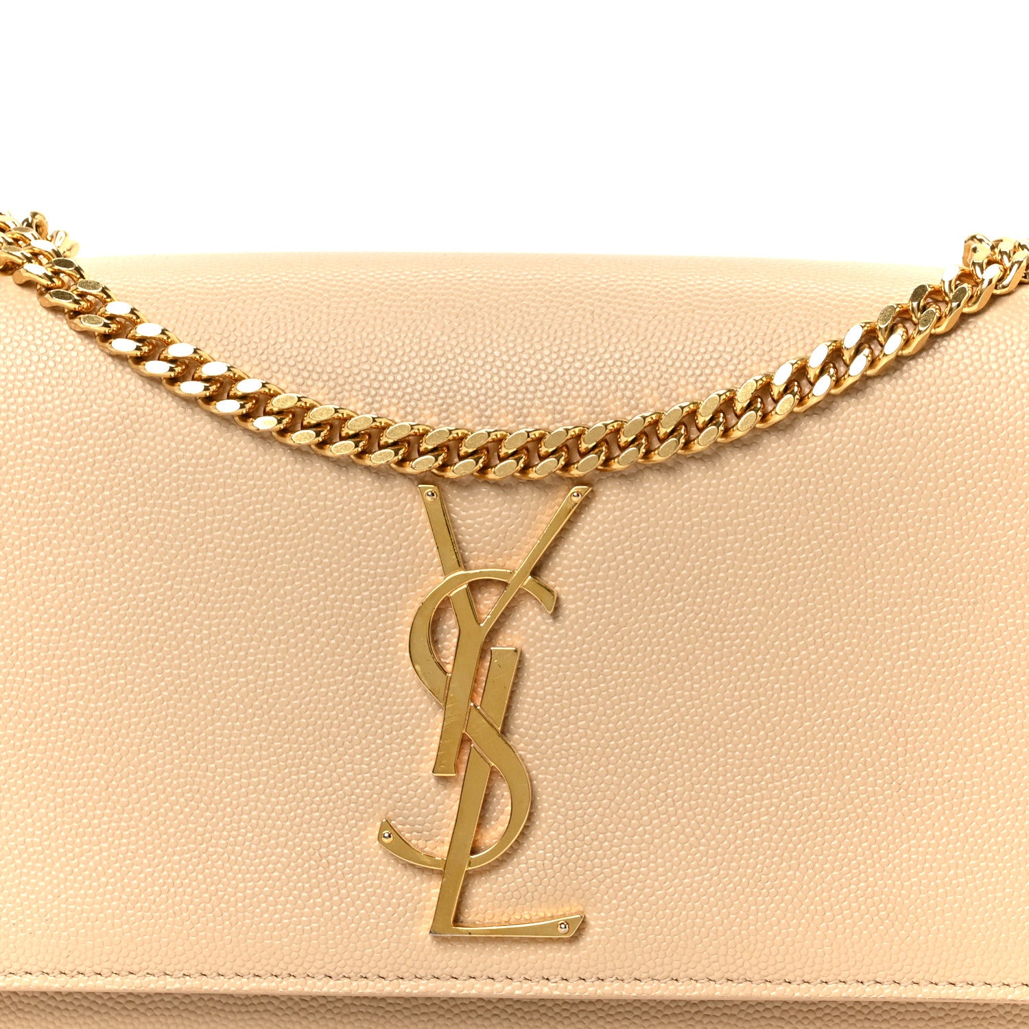 Saint Laurent Grain De Poudre Medium Monogram Kate Satchel Nude Powder 9 of 11