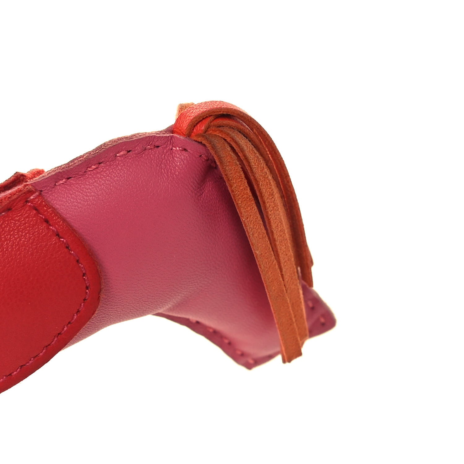 Hermes Milo Lambskin Grigri Rodeo Horse Bag Charm GM Rose Azalee Orange Poppy Rose Indien 4 of 6
