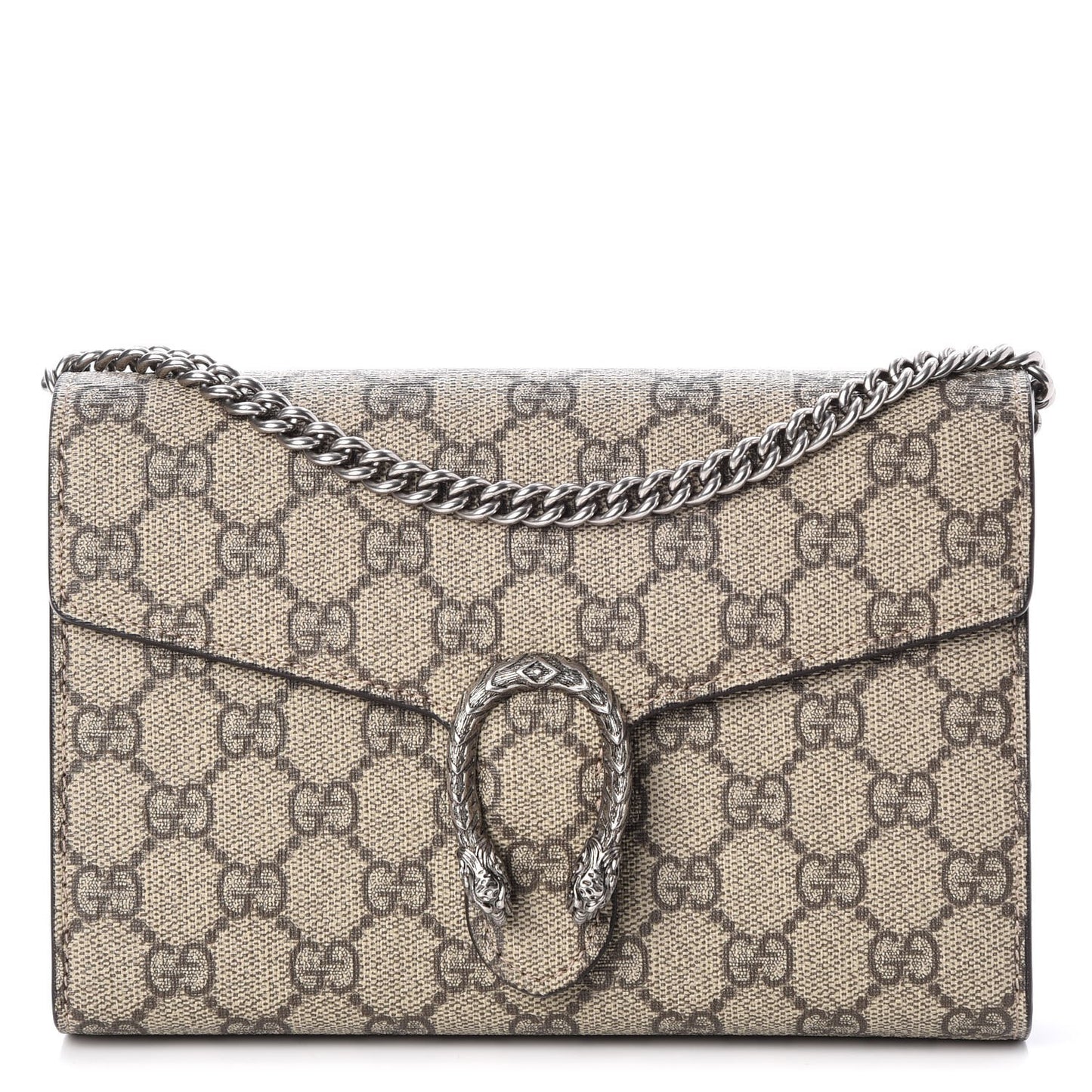 GG Supreme Monogram Mini Dionysus Chain Wallet Beige Taupe