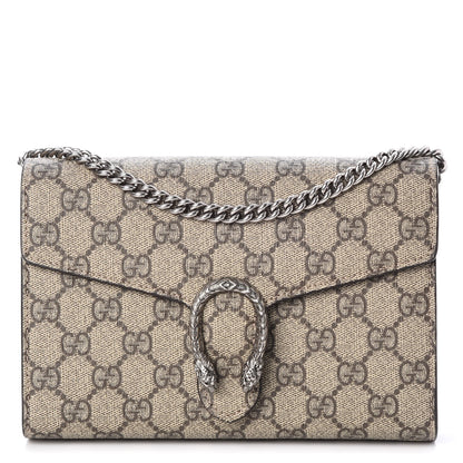 Gucci GG Supreme Monogram Mini Dionysus Chain Wallet Beige Taupe 1 of 8