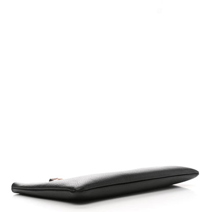 Gucci Pebbled Calfskin Large Bamboo Clutch Black 4 of 7
