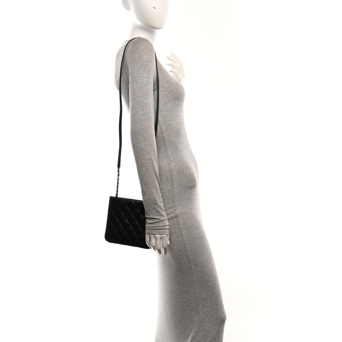 Lambskin Quilted Uniform Crossbody Bag Black