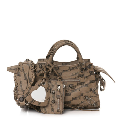 Balenciaga Coated Canvas BB Monogram Neo Cagole Handbag XS Beige Brown 1 of 8