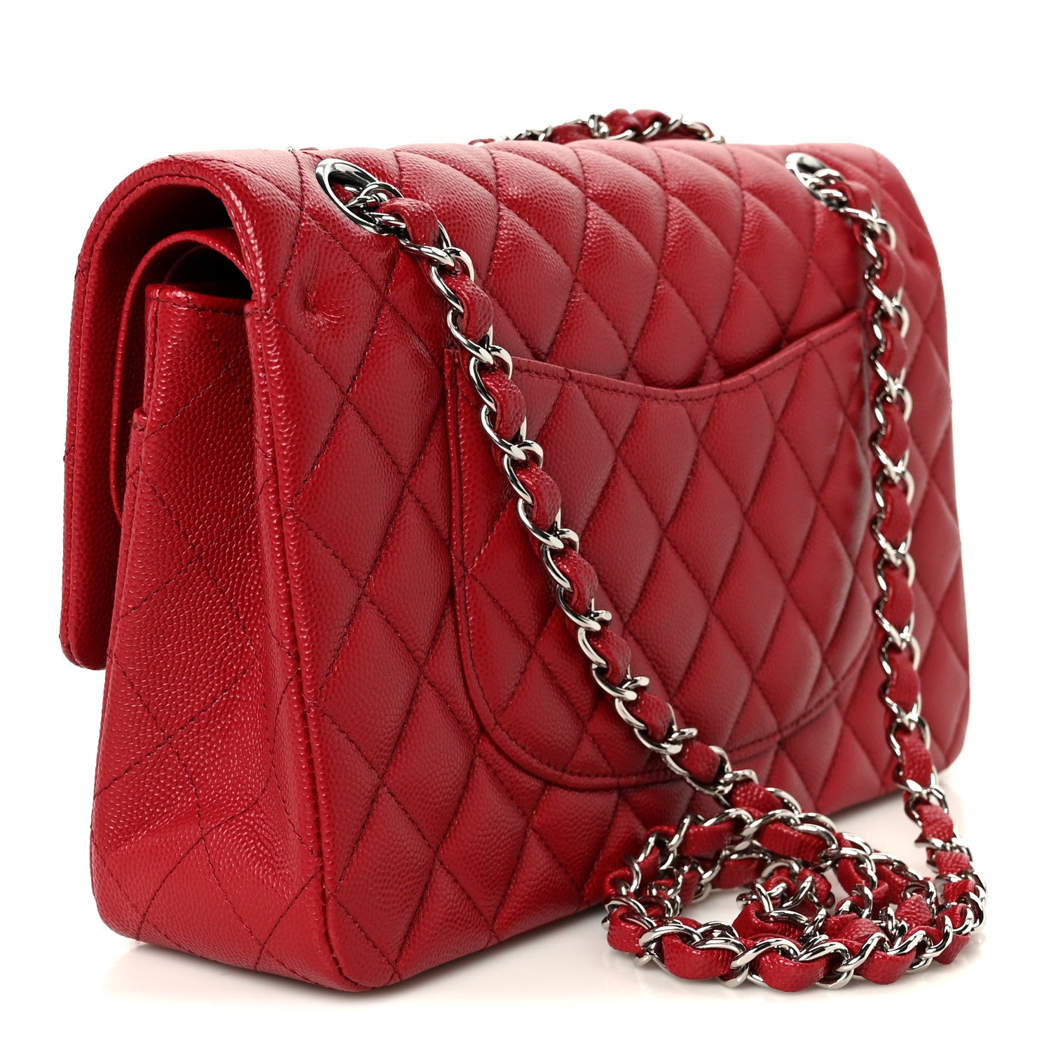 Chanel Caviar Quilted Medium Double Flap Red 3 of 12